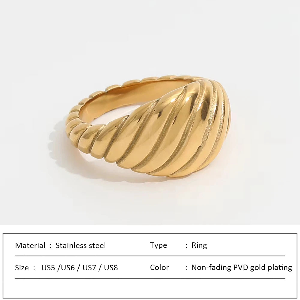 Waterproof Stainless Steel Ring for Women Non-fading Heart Ring Stylish Metal Rings Simple New Jewelry Wholesale Dropshipping
