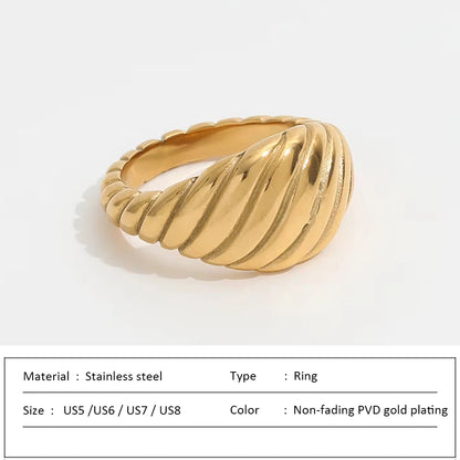 Waterproof Stainless Steel Ring for Women Non-fading Heart Ring Stylish Metal Rings Simple New Jewelry Wholesale Dropshipping