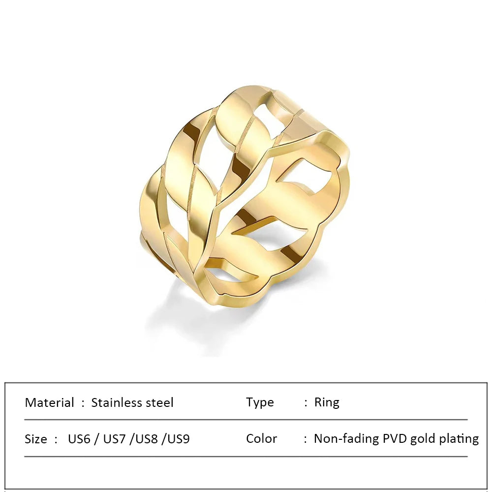 Waterproof Stainless Steel Ring for Women Non-fading Heart Ring Stylish Metal Rings Simple New Jewelry Wholesale Dropshipping