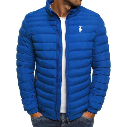 Men's casual jacket, men's waterproof windbreaker jacket, winter warmth, autumn zipper men's jacket, solid color XS-3XL