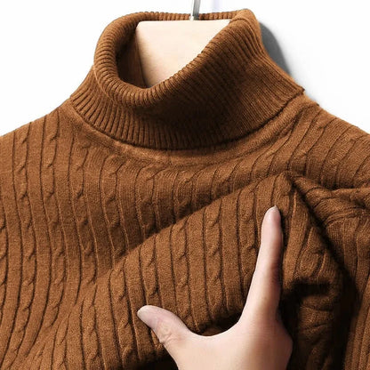 Animal Game Men's Long Sleeve Knit Cold Blouse Outdoor Turtleneck Pullover Sweater Casual Sweater Winter Basic Warm Sweatshirts