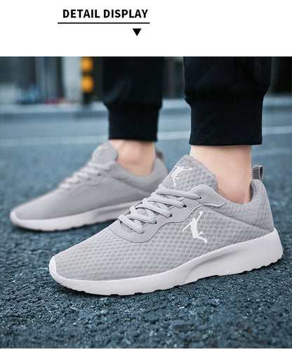 Men's casual sports shoes cushioning breathable lightweight mesh running shoes fashion comfortable soft-soled walking shoes