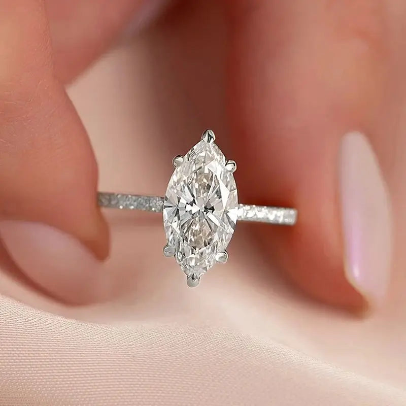 925 Sterling Silve 1-8CT Zircon Gorgeous Shiny Oval Stone Ring For Women Engagement Wedding Luxury High Quality Fine Jewelry