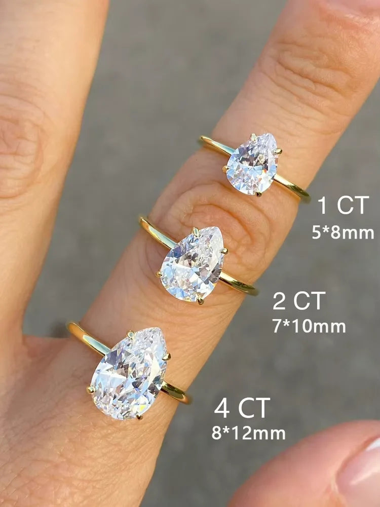 925 Sterling Silve 1-8CT Zircon Gorgeous Shiny Oval Stone Ring For Women Engagement Wedding Luxury High Quality Fine Jewelry