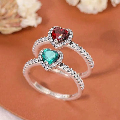 Gorgeous Zircon Shiny Love Heart Ring for Women Engagement Wedding Real 925 Sterling Silver Luxury High Quality Fine Jewelry
