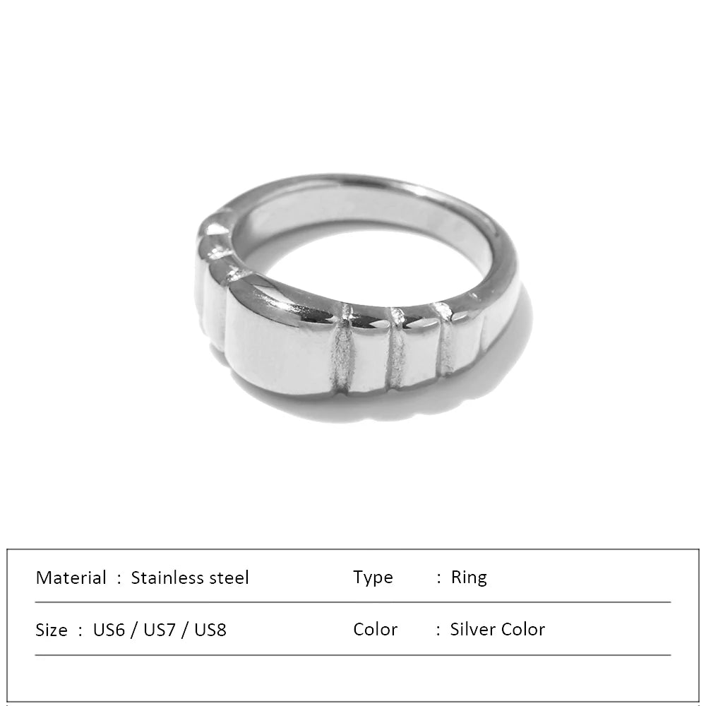 Waterproof Stainless Steel Ring for Women Non-fading Heart Ring Stylish Metal Rings Simple New Jewelry Wholesale Dropshipping