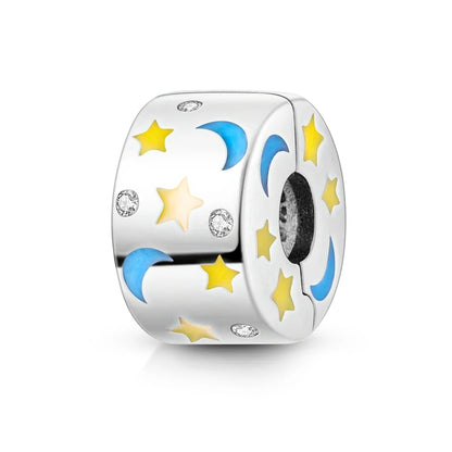 Fit Original Bracelet Silver Plated Cat Moon Shape Stars Love Charms Pendants For Women Jewelry Making Gift