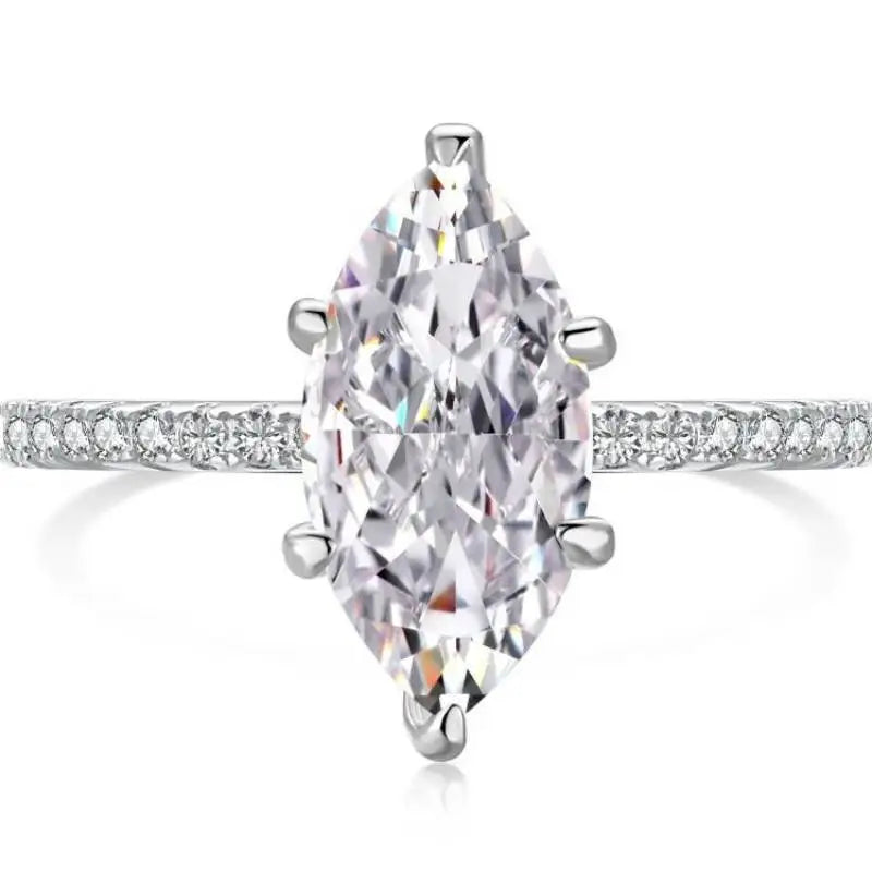 925 Sterling Silve 1-8CT Zircon Gorgeous Shiny Oval Stone Ring For Women Engagement Wedding Luxury High Quality Fine Jewelry