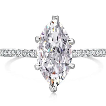 925 Sterling Silve 1-8CT Zircon Gorgeous Shiny Oval Stone Ring For Women Engagement Wedding Luxury High Quality Fine Jewelry