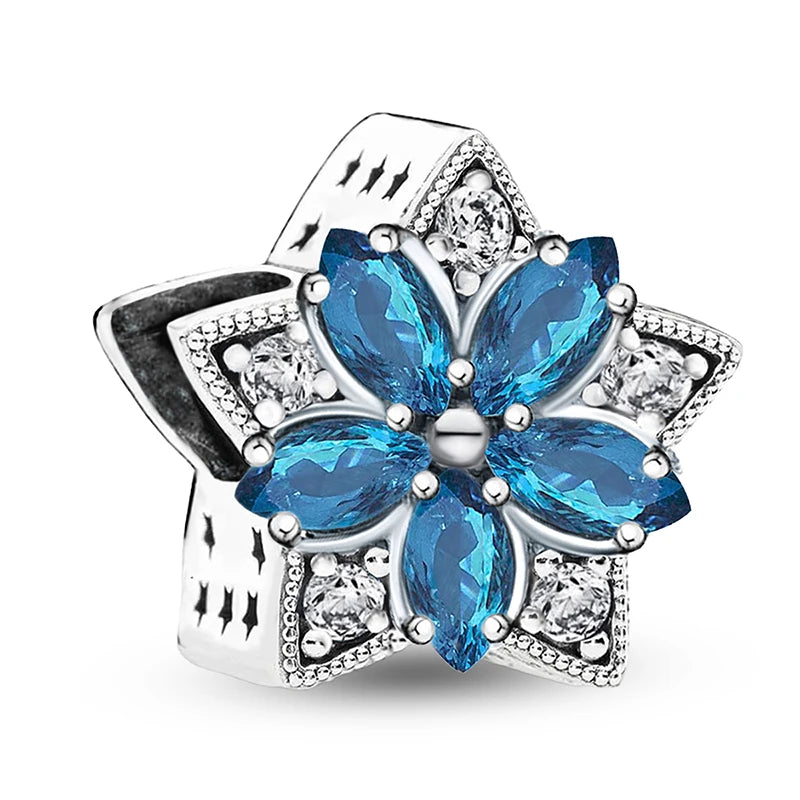 925 Sterling Silver Cute Butterfly Elephant Blue Series Charms Beads Fit Original Pan Bracelet Bangle High Quality DIY Jewelry