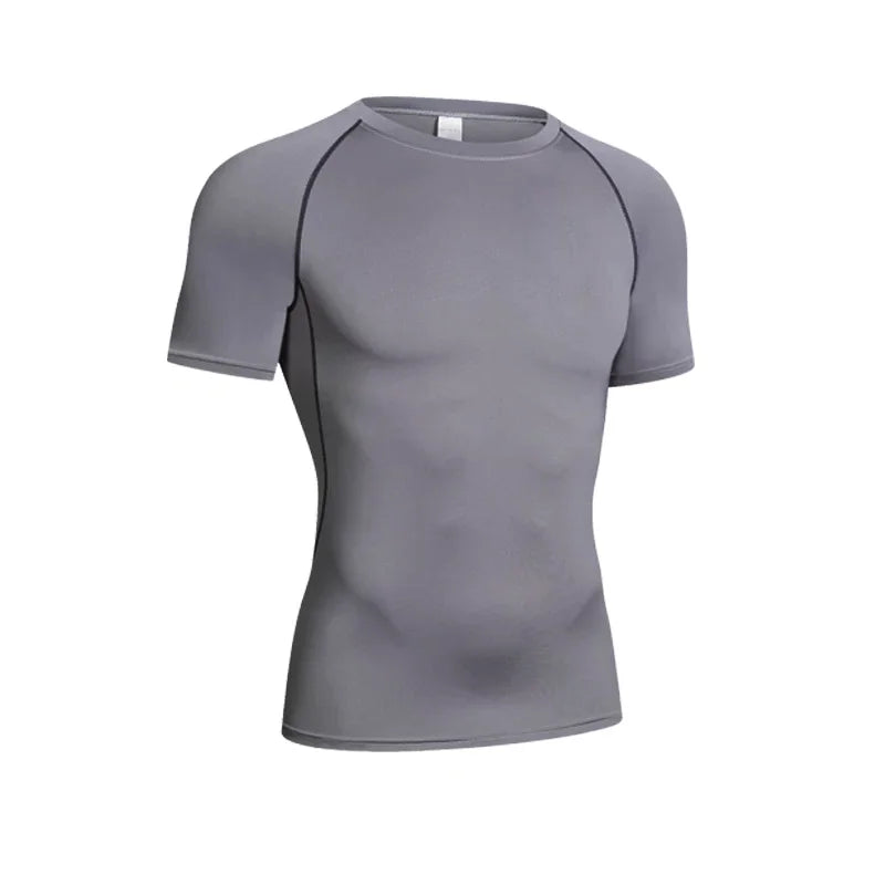 Sport T-shirt Men Compression Running Shirt Elastic Long Sleeve Fitness Athletic Top Gym Workout Undershirt Sportwear