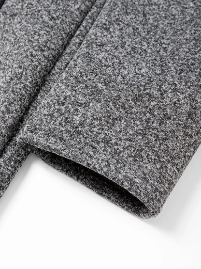 Men's Winter Warm Long Coat Zipper Jacket Zip Windbreaker Thick Fleece Windproof Overcoat Casual Contrast Color Hooded Jacket