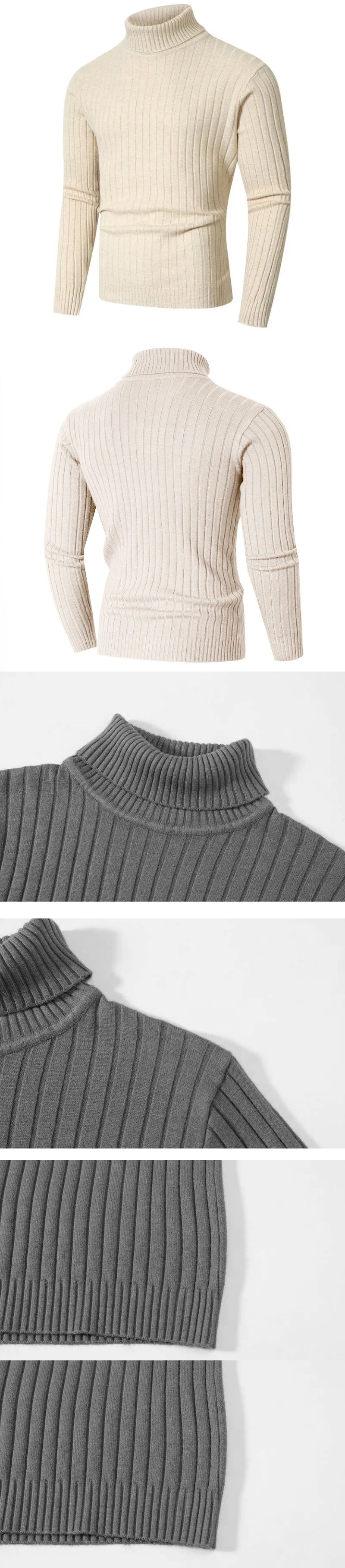 Animal Game Men's Cold Blouse Casual Sweaters Woolen Turtleneck Sweater Stripe Pullover Knitwear Warm Outdoor Jerseys Basic Tops