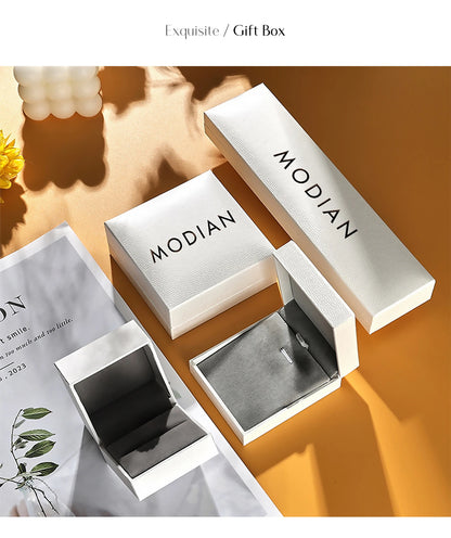 MODIAN Simple Eternity Moissanite Ring 925 Sterling Silver Sparkling Simple Thin Wedding Band Rings For Women Fine Jewelry