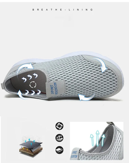 Men's Sneakers Breathable Mesh Men Casual Shoes Outdoor Non-Slip Big Size Loafers Walking Lightweight Male Tennis Shoes