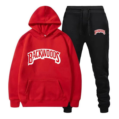 Winter Hoodie Sets Men Fashion Fleece Red Hoodies Black Brand Pants Casual Jogger Suit Tracksuit Sweatshirt Woman Pullover