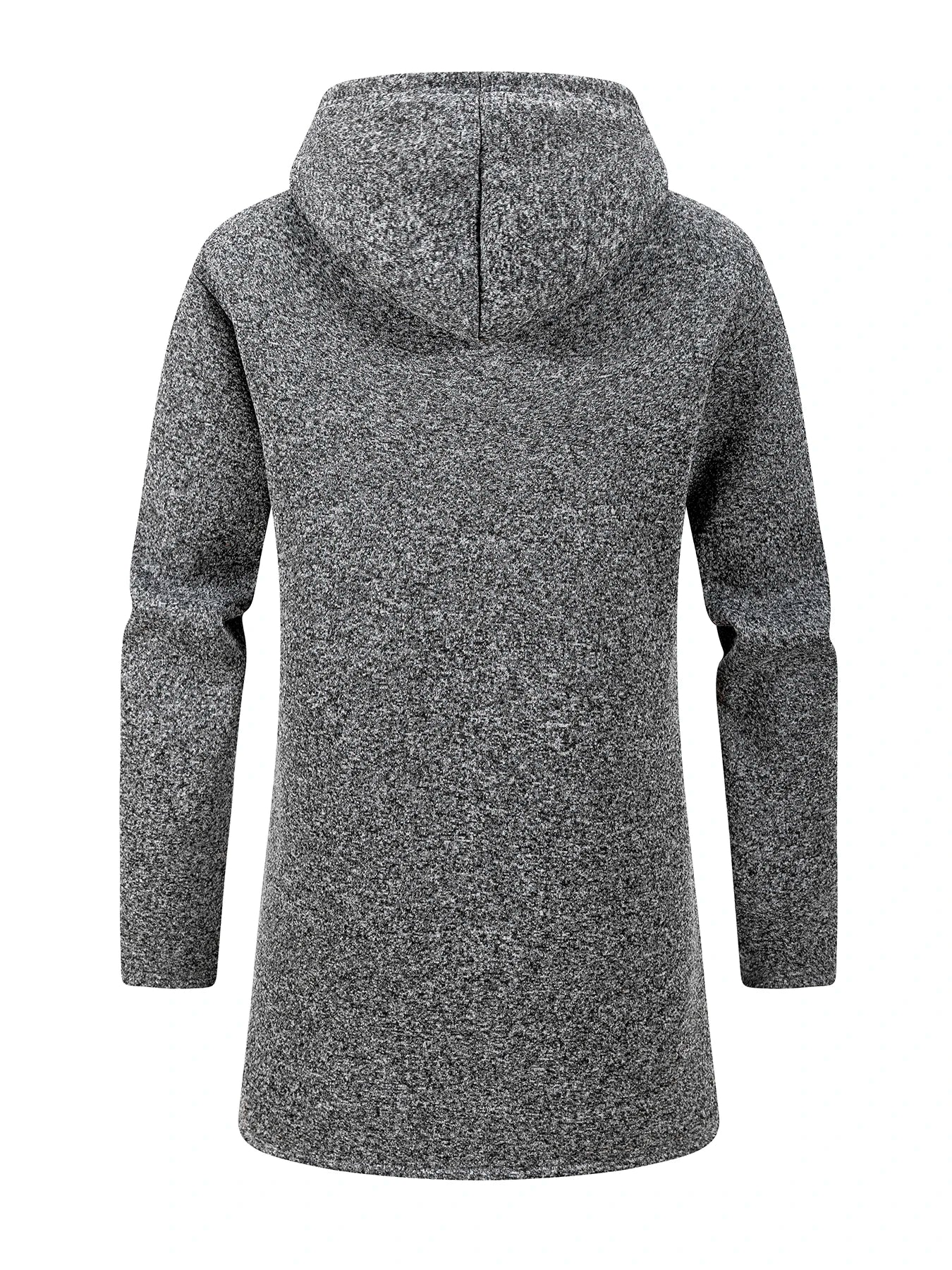 Men's Winter Warm Long Coat Zipper Jacket Zip Windbreaker Thick Fleece Windproof Overcoat Casual Contrast Color Hooded Jacket