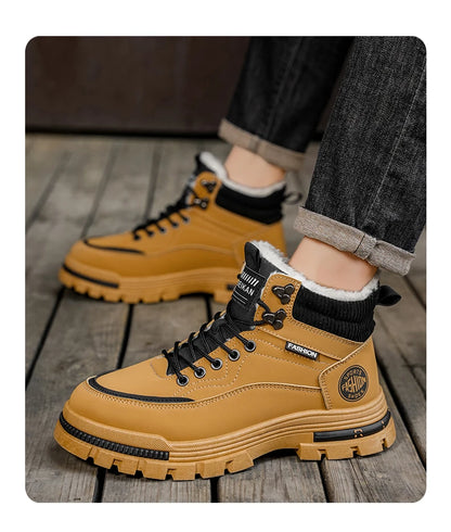 Men's comfortable casual versatile outdoor cotton shoes winter warm shoes plus size fashion youth non-slip soft-sole work shoes