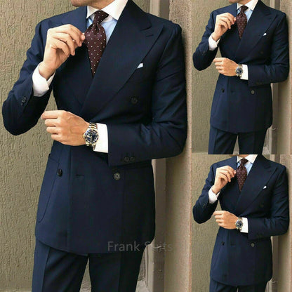 2 Piece Men's Wedding Suit Fashion Male Slim Business Office Suit Men Blazer Pants Male Tuxedos For Groom Wedding Costume Homme