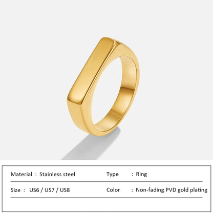 Waterproof Stainless Steel Ring for Women Non-fading Heart Ring Stylish Metal Rings Simple New Jewelry Wholesale Dropshipping