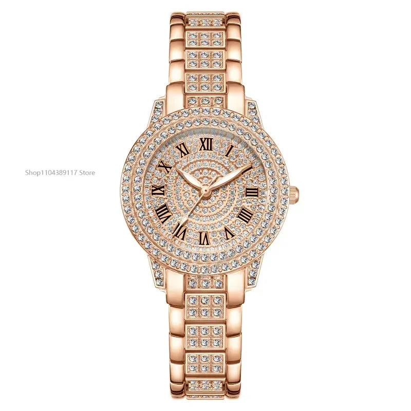 Luxury Women Shiny Bracelet Watches Fine Zircon Mechanical Lady Wristwatches Fashion Folding Watches Buckle Watch Reloj Mujer