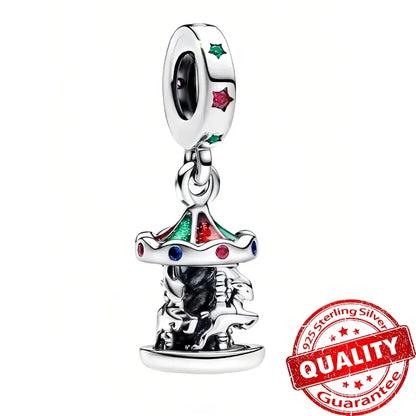 Original 925 Sterling Silver Christmas Charms Santa Claus Reindeer Snowflake Beads Fit Necklace Bracelets DIY Gifts Fine Jewelry