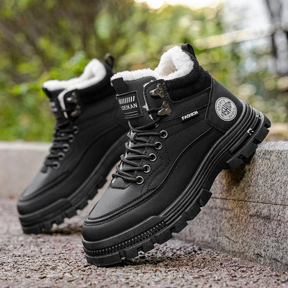 Men's comfortable casual versatile outdoor cotton shoes winter warm shoes plus size fashion youth non-slip soft-sole work shoes