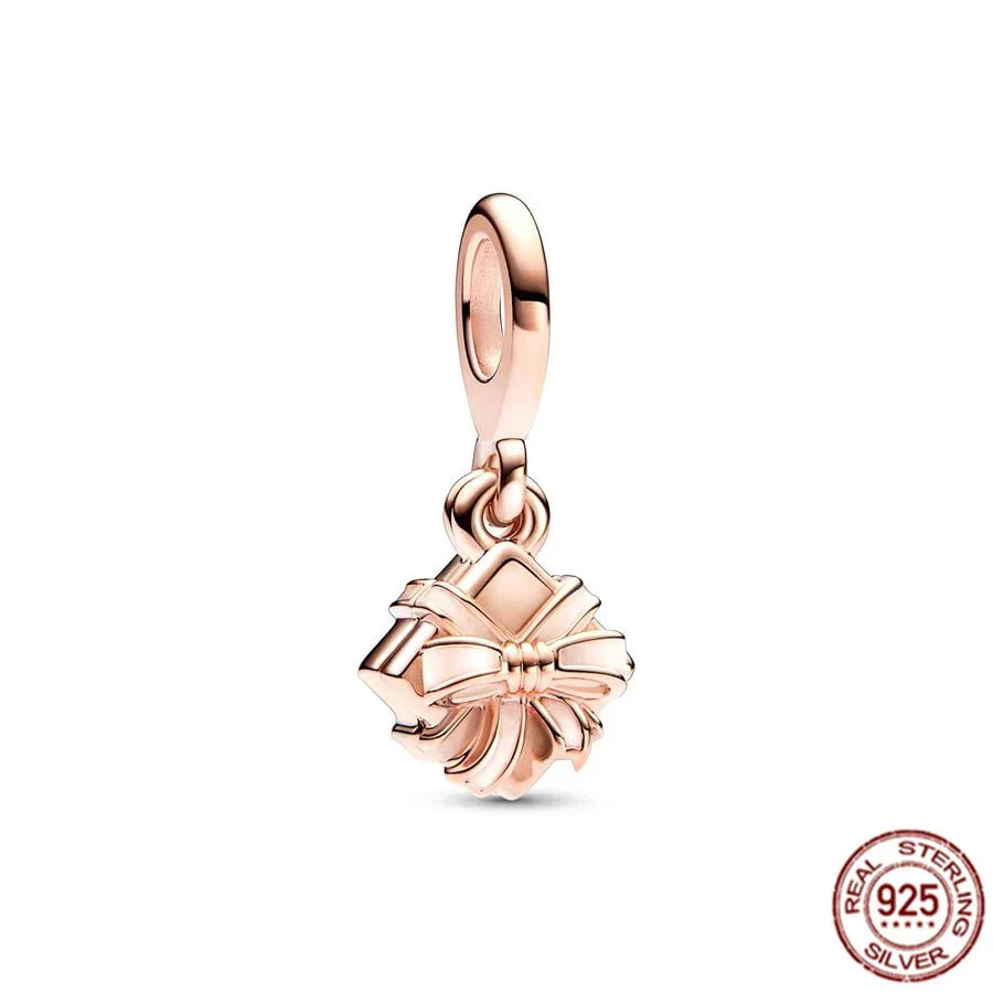 Original 925 Sterling Silver Christmas Charms Santa Claus Reindeer Snowflake Beads Fit Necklace Bracelets DIY Gifts Fine Jewelry