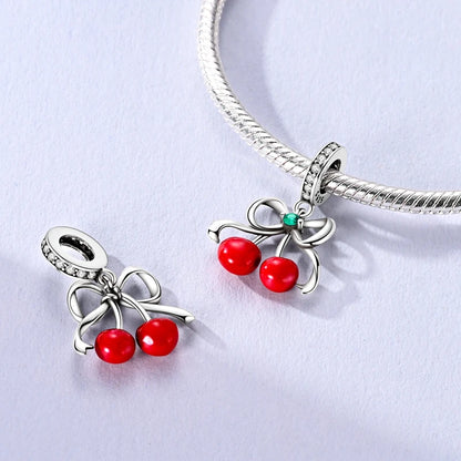 Original Charms Bead Pendant 925 Sterling Silver Cat Paw Bow Girl Cherry Firefly Heart Charm Fit Bracelet DIY Women Jewelry Gift
