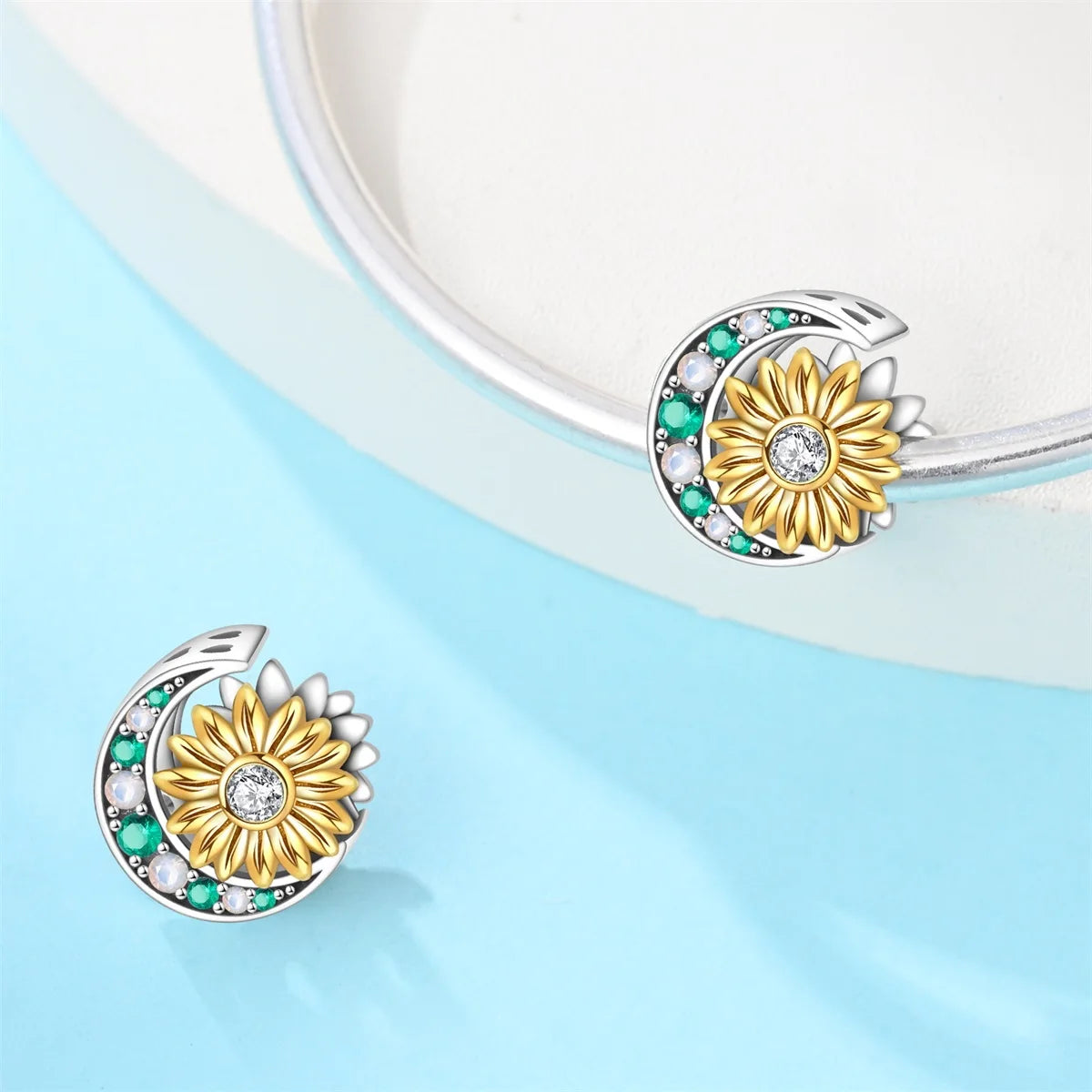 Gold Series 925 Sterling Silver Firefly Leopard Seahorse Crystal Ball Flower Charm Fit DIY Bracelet Necklace Boutique Party Gift