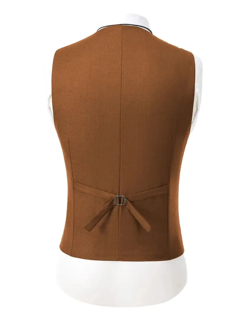 Elegant Slit Men's Suits 3 Piece Black Shawl Lapel Casual Tuxedos for Wedding Groomsmen Suits Men (Blazer+Vest+Pant)