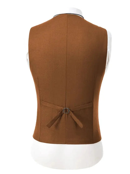 Elegant Slit Men's Suits 3 Piece Black Shawl Lapel Casual Tuxedos for Wedding Groomsmen Suits Men (Blazer+Vest+Pant)