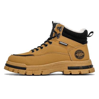 Men's comfortable casual versatile outdoor cotton shoes winter warm shoes plus size fashion youth non-slip soft-sole work shoes