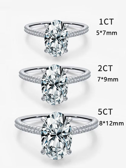 925 Sterling Silve 1-8CT Zircon Gorgeous Shiny Oval Stone Ring For Women Engagement Wedding Luxury High Quality Fine Jewelry
