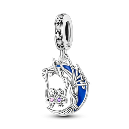 Fit Original Bracelet Silver Plated Cat Moon Shape Stars Love Charms Pendants For Women Jewelry Making Gift