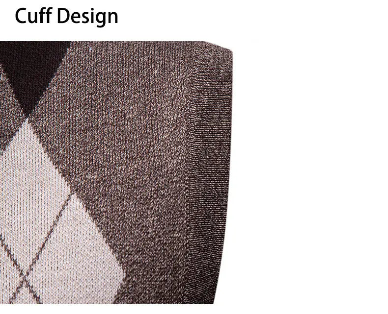 Men's Knit Vest Fashion Sweater Vest Argyle Pattern Waistcoat Fleece Lined Warm Vests