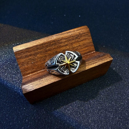 Retro Polaris North Star Adjustable Open Ring For Men Punk Gothic Edgy Copper Jewelry Unisex Accessories Good Fortune Love Gift