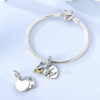 925 Silver Sparkling Cat Dog Charms Pendants Love Family Father Beads Fits Original Bracelet Gift for Women