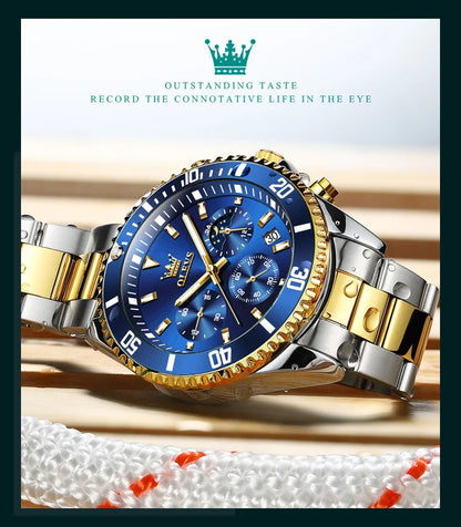 OLEVS Watches For Men Classic with Date Dress Luxury Big Face Waterproof Luminous Men's Wrist Watch Stainless Steel Men Watch