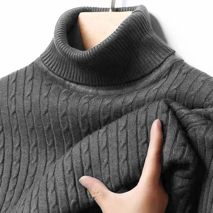Animal Game Men's Long Sleeve Knit Cold Blouse Outdoor Turtleneck Pullover Sweater Casual Sweater Winter Basic Warm Sweatshirts
