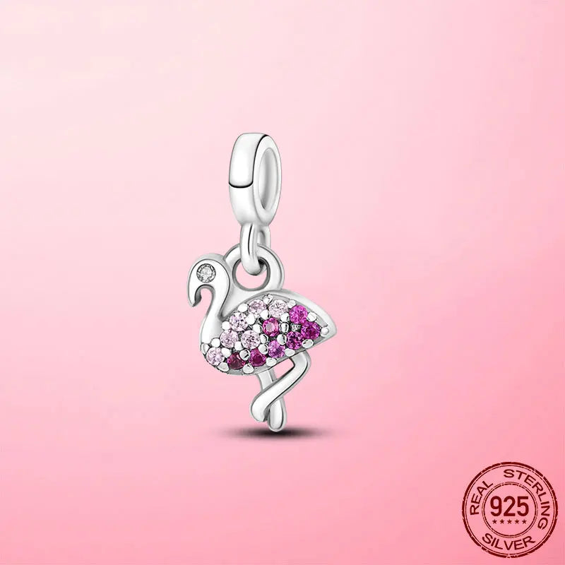 925 Silver My Love Starfish Flamingo Pendant Charm Fit Original Original Me Bracelet DIY Bead Jewelry For Women