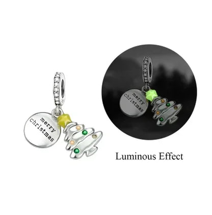 Original 925 Sterling Silver Christmas Charms Santa Claus Reindeer Snowflake Beads Fit Necklace Bracelets DIY Gifts Fine Jewelry