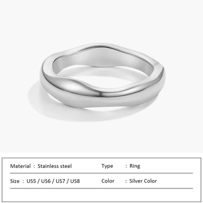 Waterproof Stainless Steel Ring for Women Non-fading Heart Ring Stylish Metal Rings Simple New Jewelry Wholesale Dropshipping