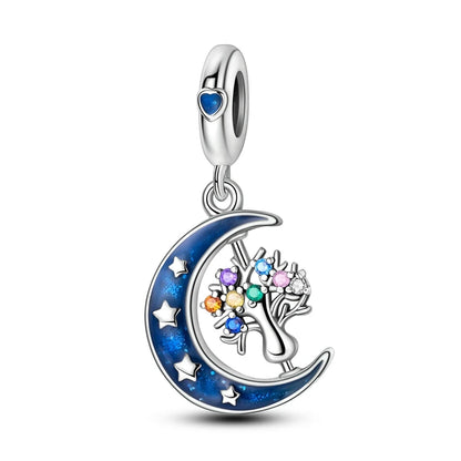 Fit Original Bracelet Silver Plated Cat Moon Shape Stars Love Charms Pendants For Women Jewelry Making Gift
