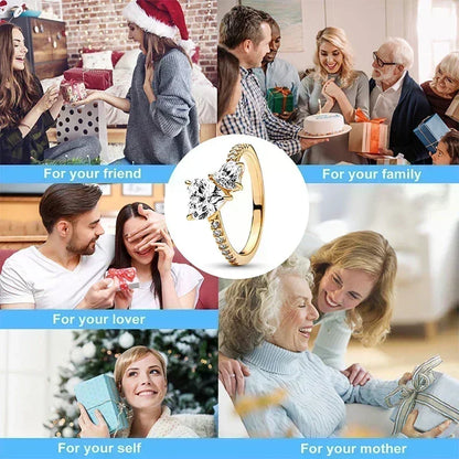 new 925 sterling silver multi-color ring, sparkling luxury crown, heart-shaped square charm women's ring, couple jewelry gift