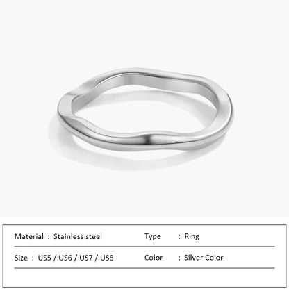 Waterproof Stainless Steel Ring for Women Non-fading Heart Ring Stylish Metal Rings Simple New Jewelry Wholesale Dropshipping
