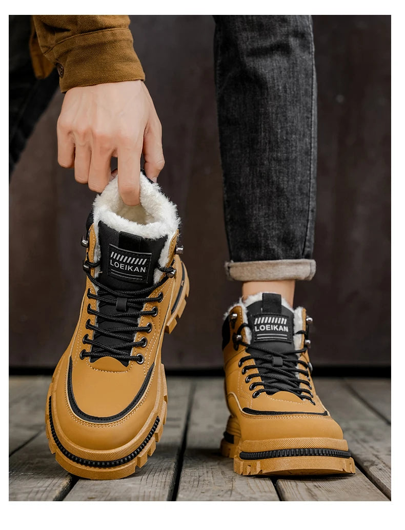 Men's comfortable casual versatile outdoor cotton shoes winter warm shoes plus size fashion youth non-slip soft-sole work shoes