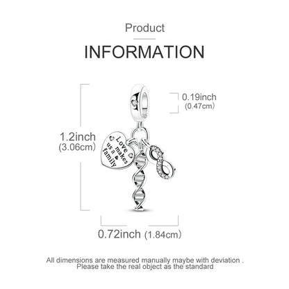 925 Silver Sparkling Cat Dog Charms Pendants Love Family Father Beads Fits Original Bracelet Gift for Women