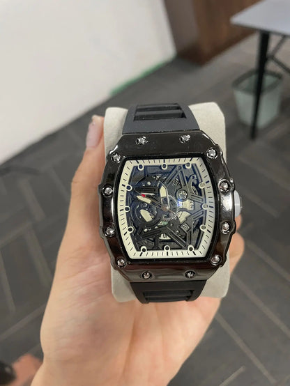 Men Watches Light Luxury Brand Domineering Beauty Trend  Pentagram Luminous Wine Barrel Shaped Male Fashion Quartz Clock Watch