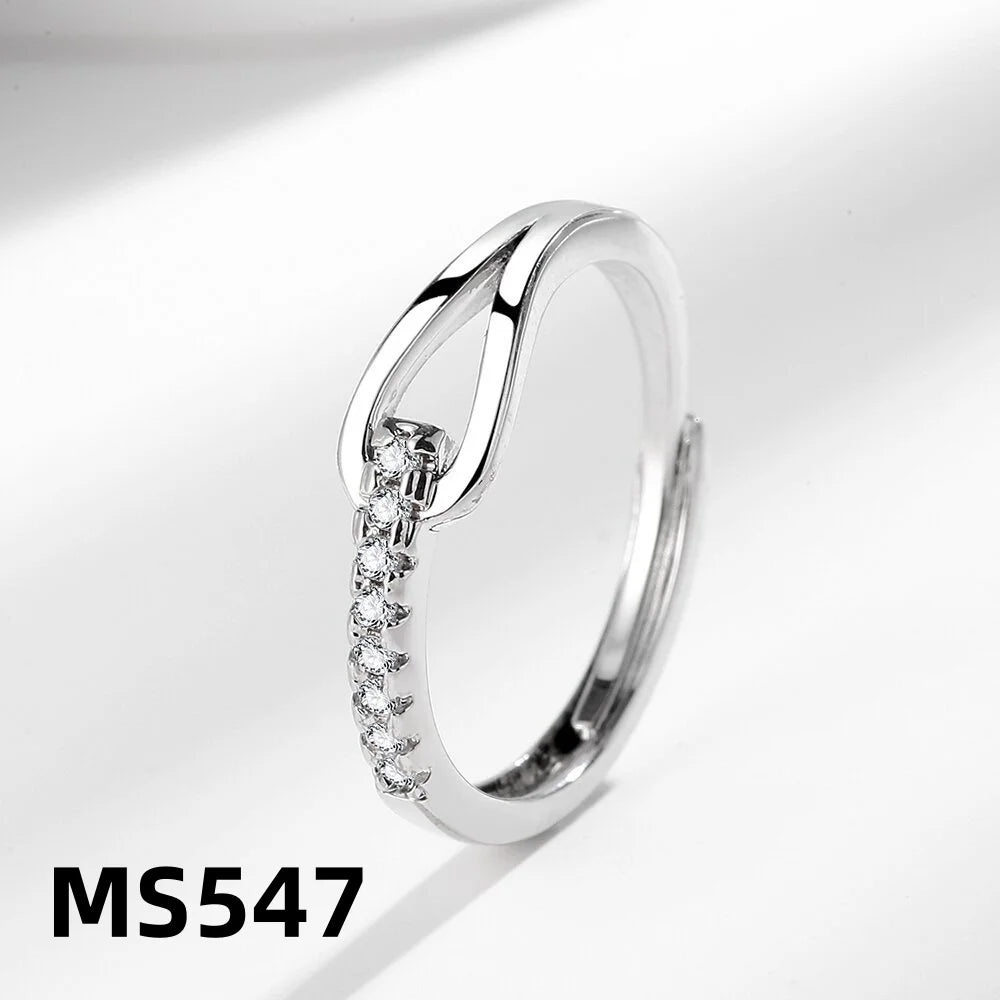 925 Sterling Silver High-End Full Diamond Hollow Design Horseshoe-Shaped Zircon Ring Personalized High-Quality Women's Ring